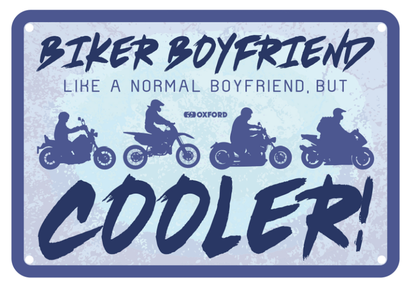 Garage Metal Sign: Biker Boyfriend Cooler