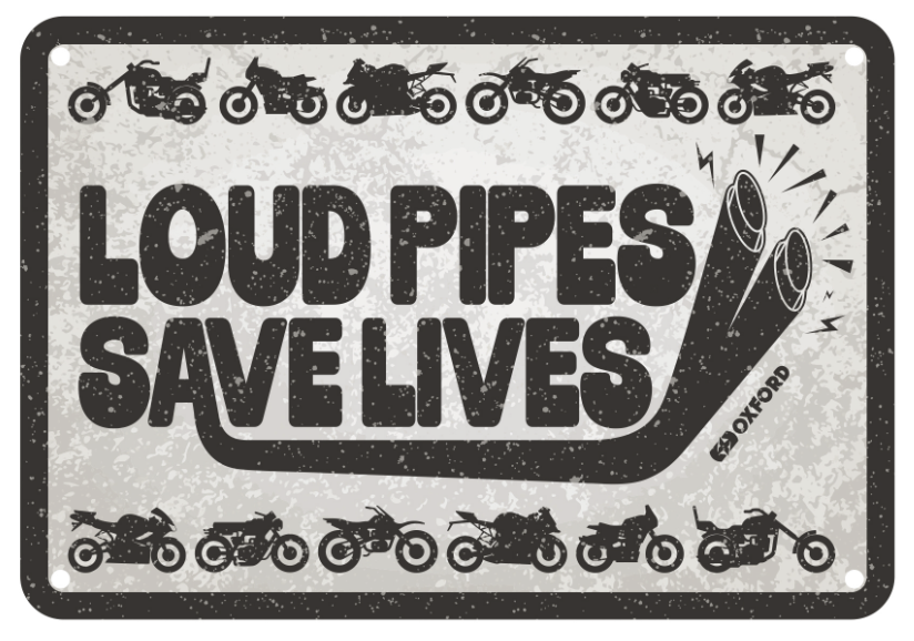 Garage Metal Sign: Loud Pipes Save Lives