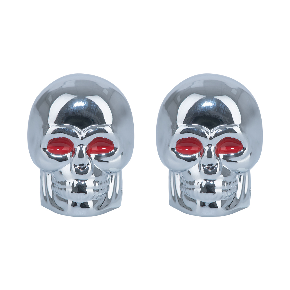 Skull Valve Caps Silver