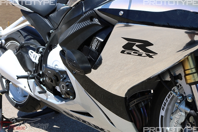 Suzuki GSX-R600 / GSX-R750 No Cut Frame Sliders - Black